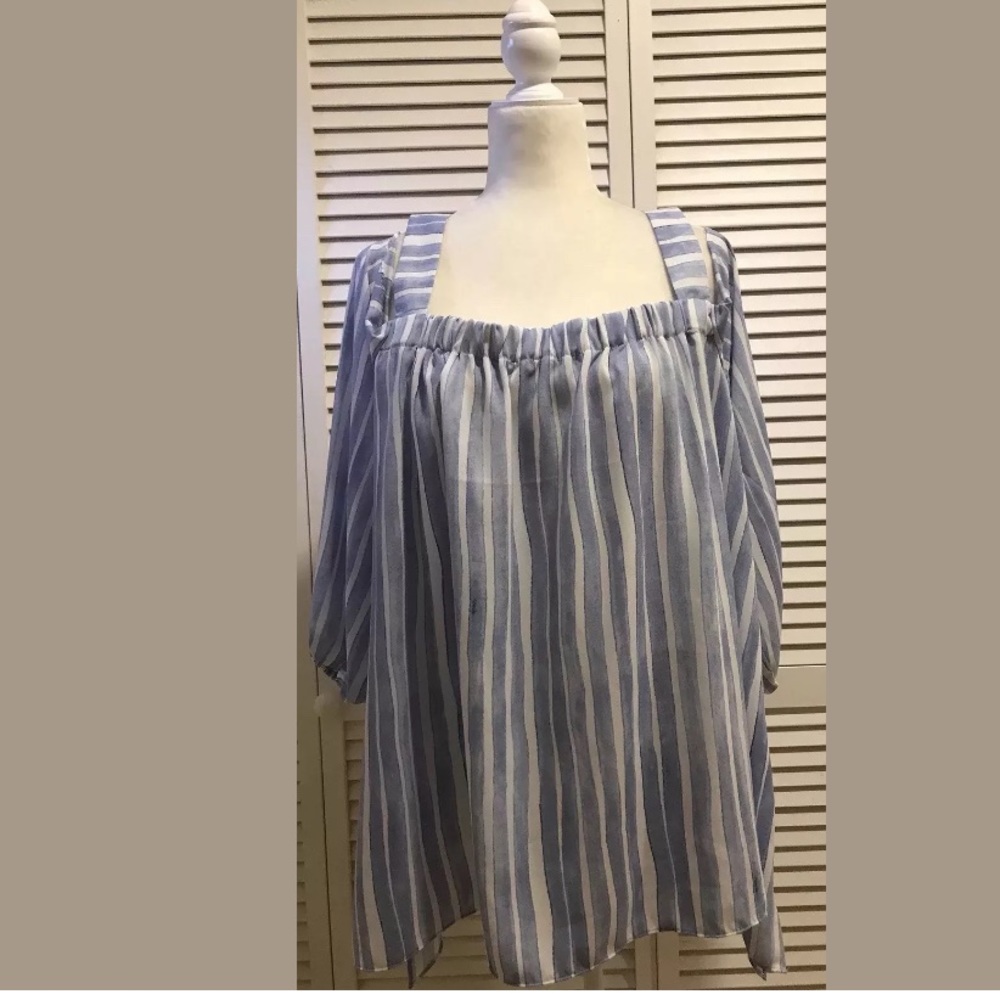 NWT SZ 3X Vince Camuto Blouse Shirt Top striped